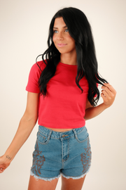 Ranch Base Tee - Ruby