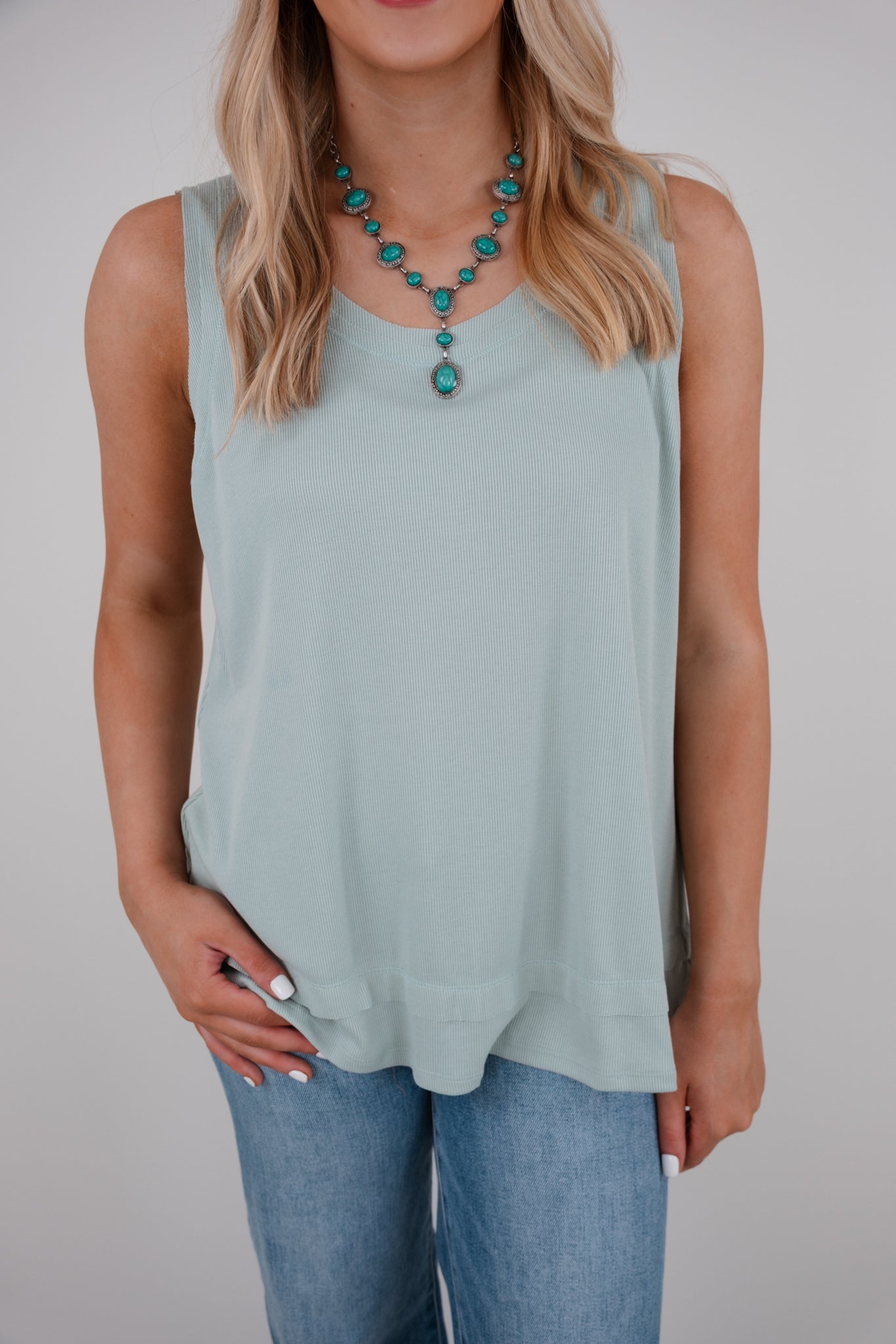 The Western Essentials Ribbed Tank - Mint