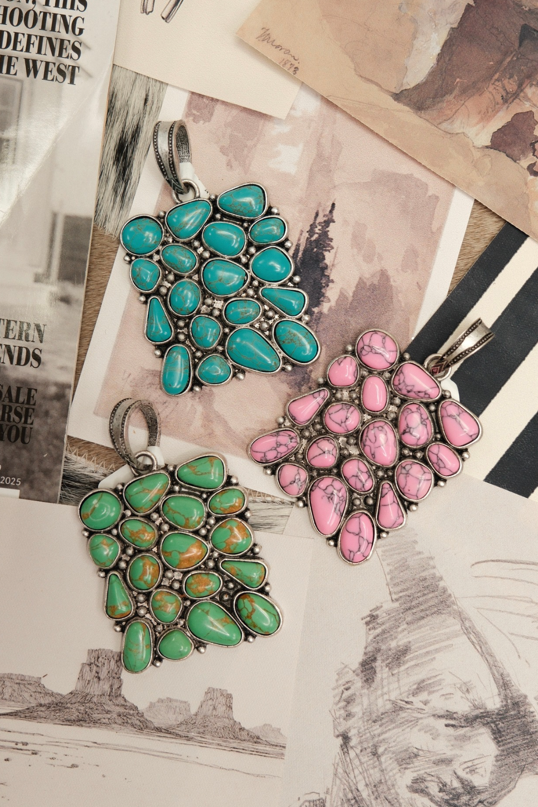 Stone-Studded Rectangle Scarf Slide