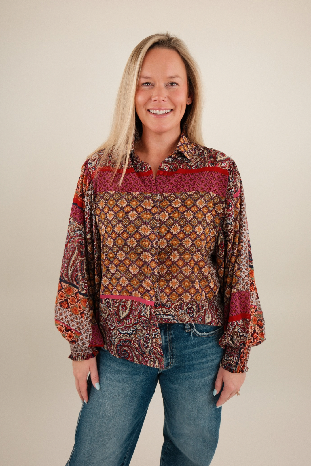 Sierra Sunset Patchwork Blouse