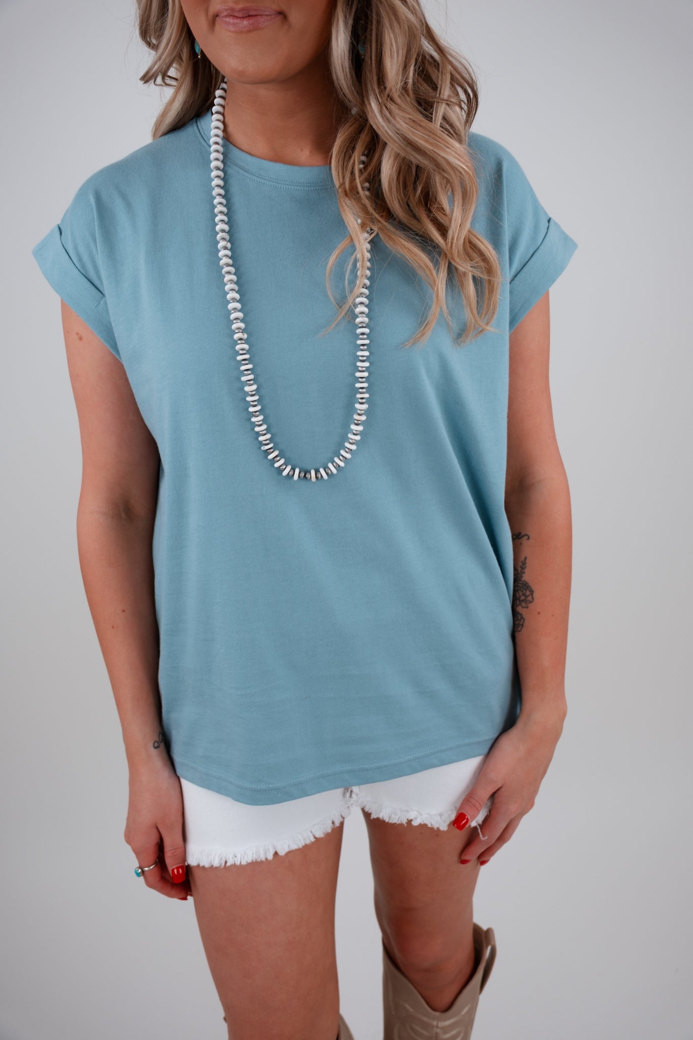 Cowgirl Calm Tee - Blue Grey