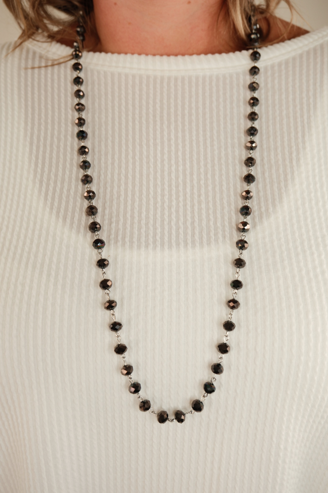 Starlight Strand Necklace - Charcoal & Silver