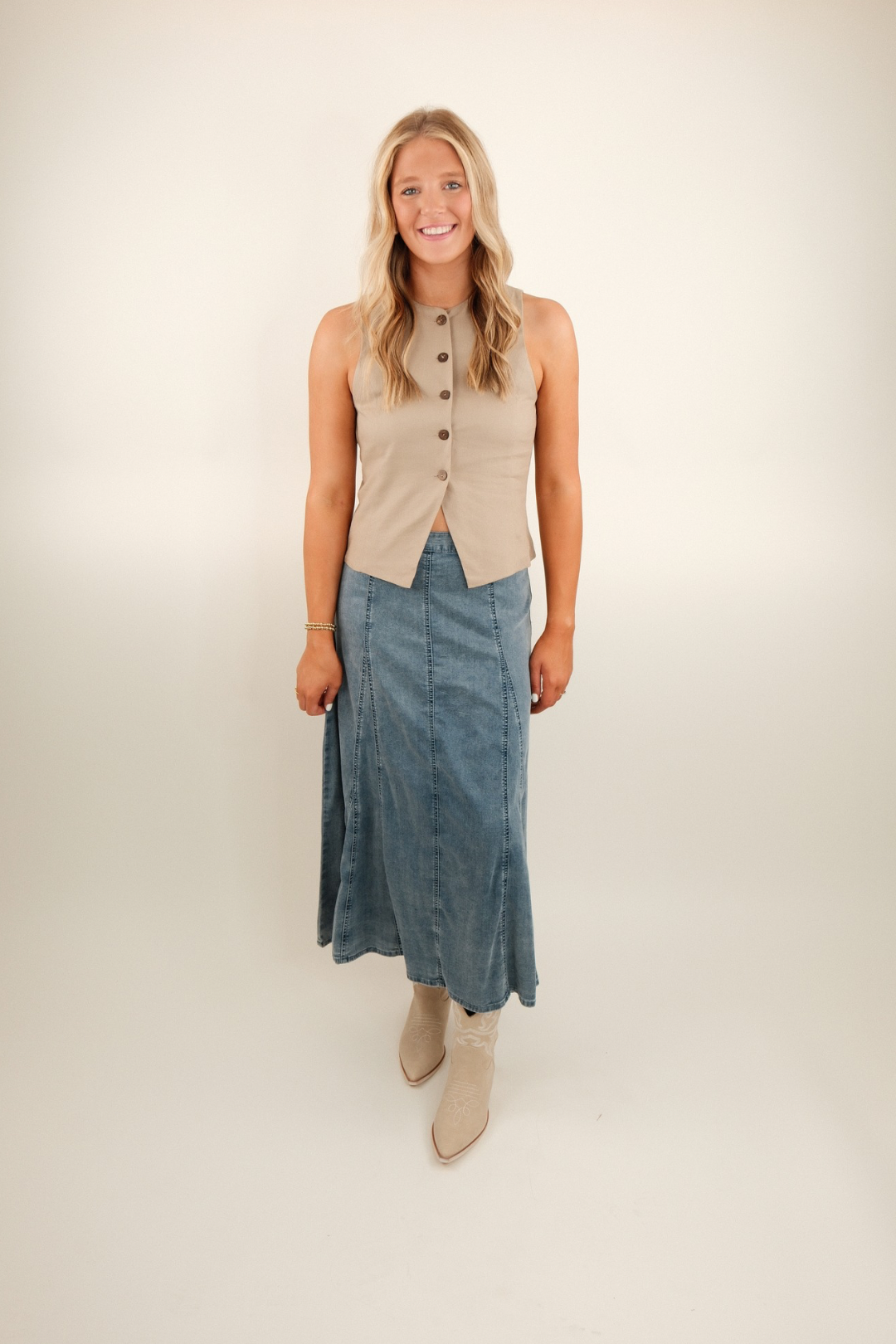 Timeless Denim Maxi Skirt