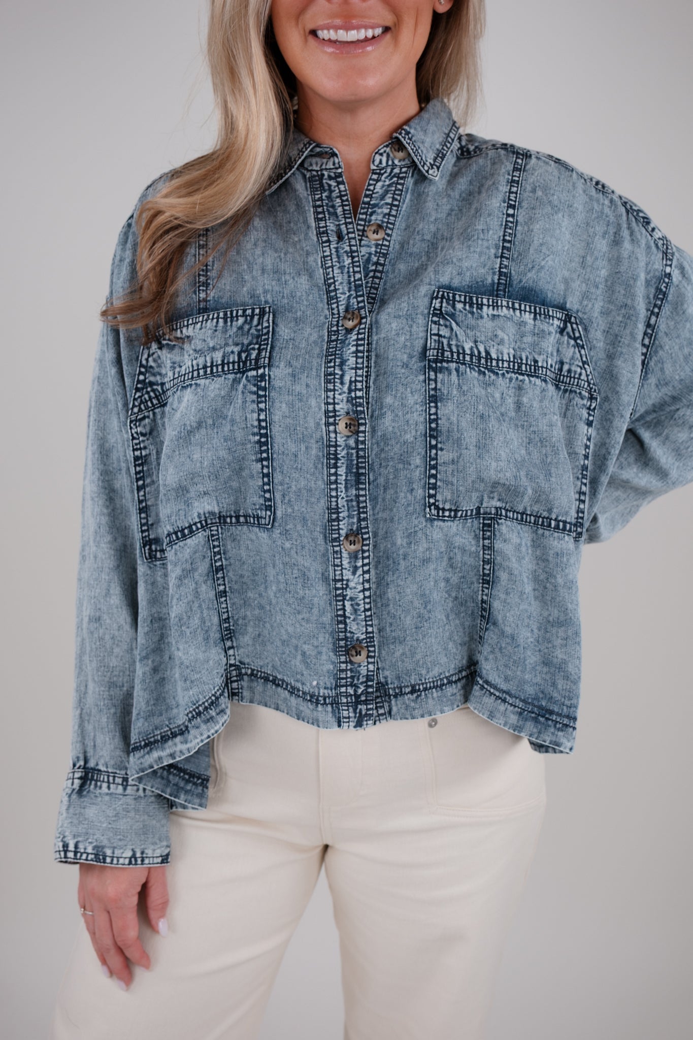 Western Horizons Denim Button Down Shirt