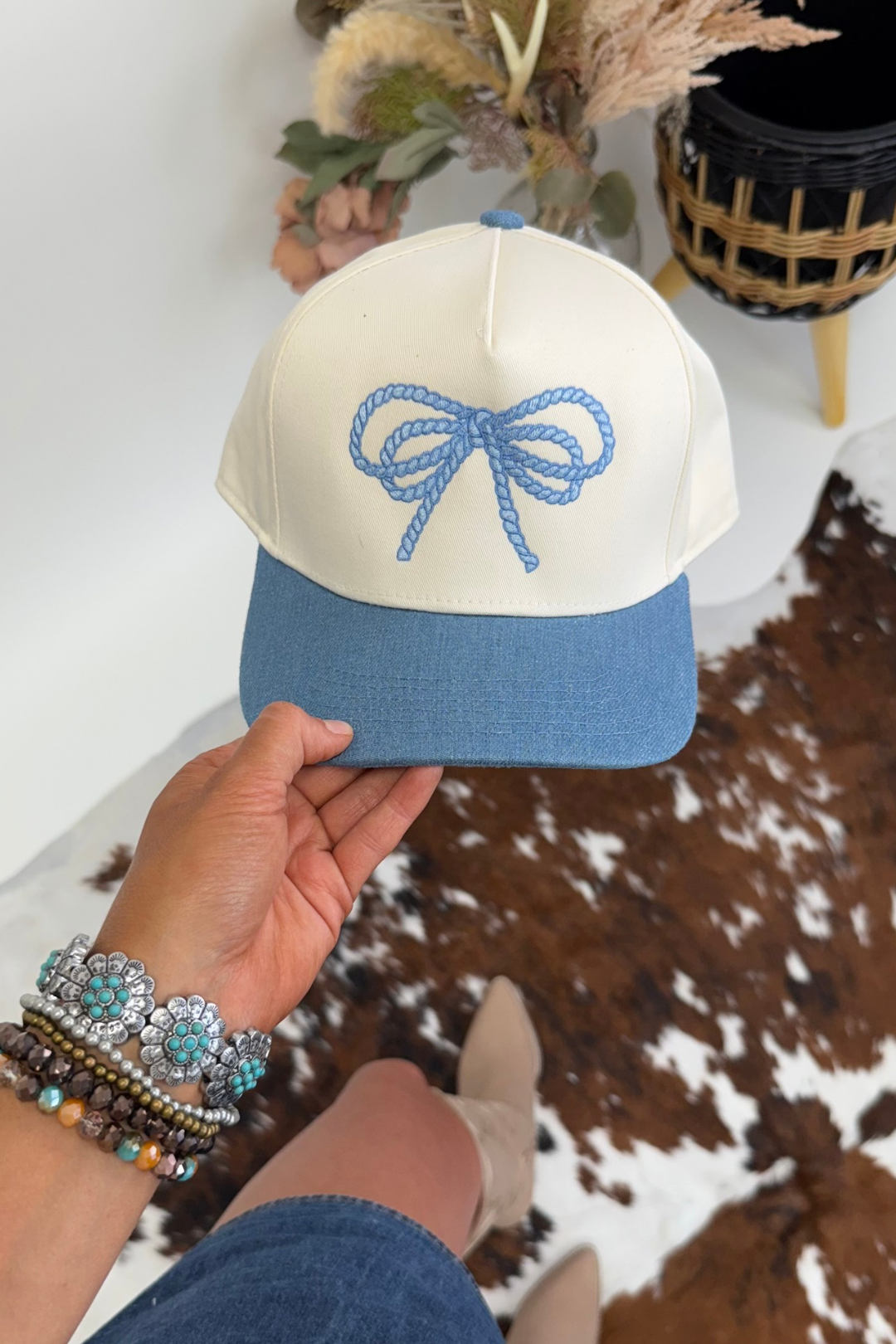 Double Bow Snapback Hat