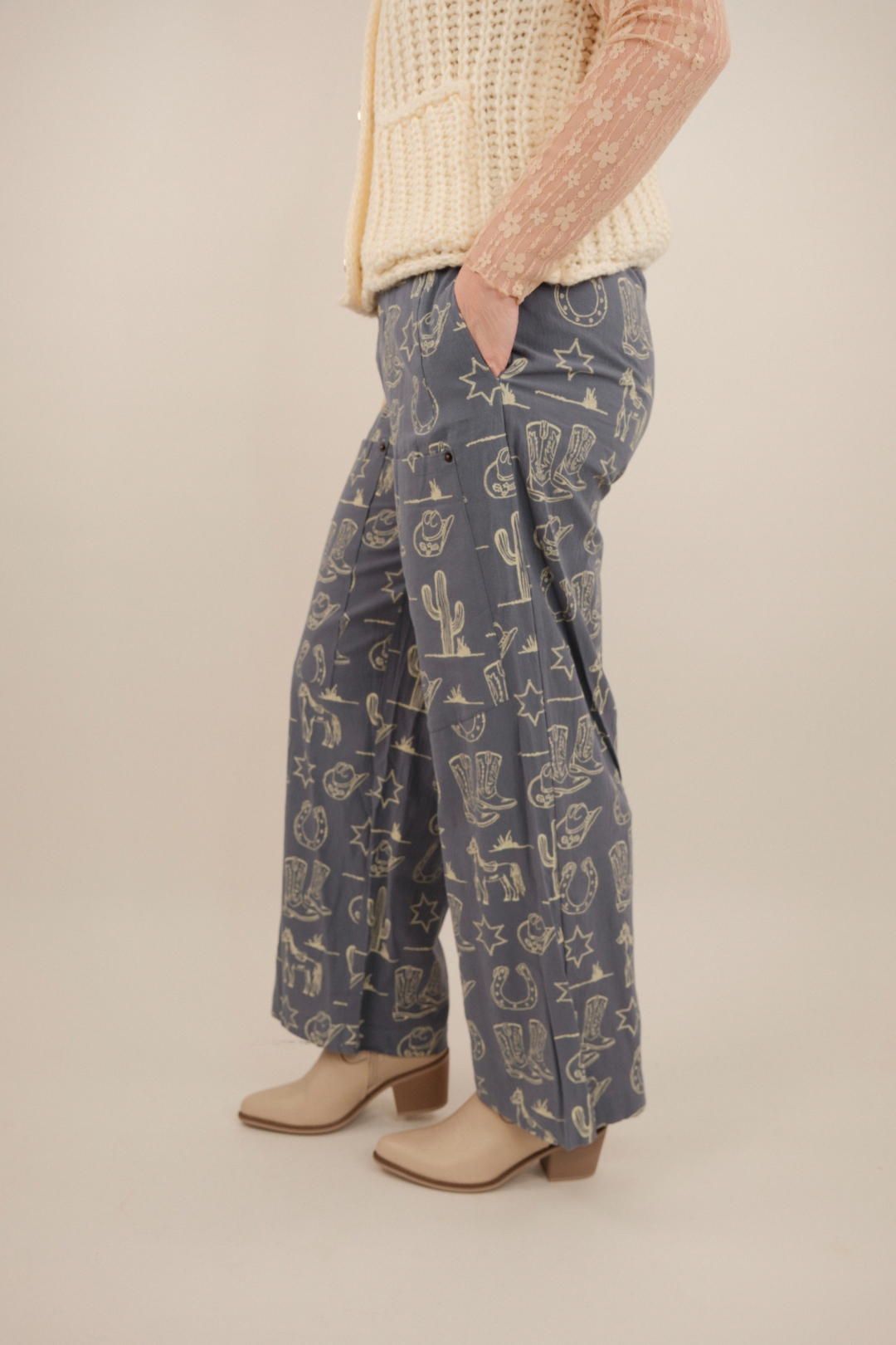 Ranch Rider Stone Wash Wide Leg Pants