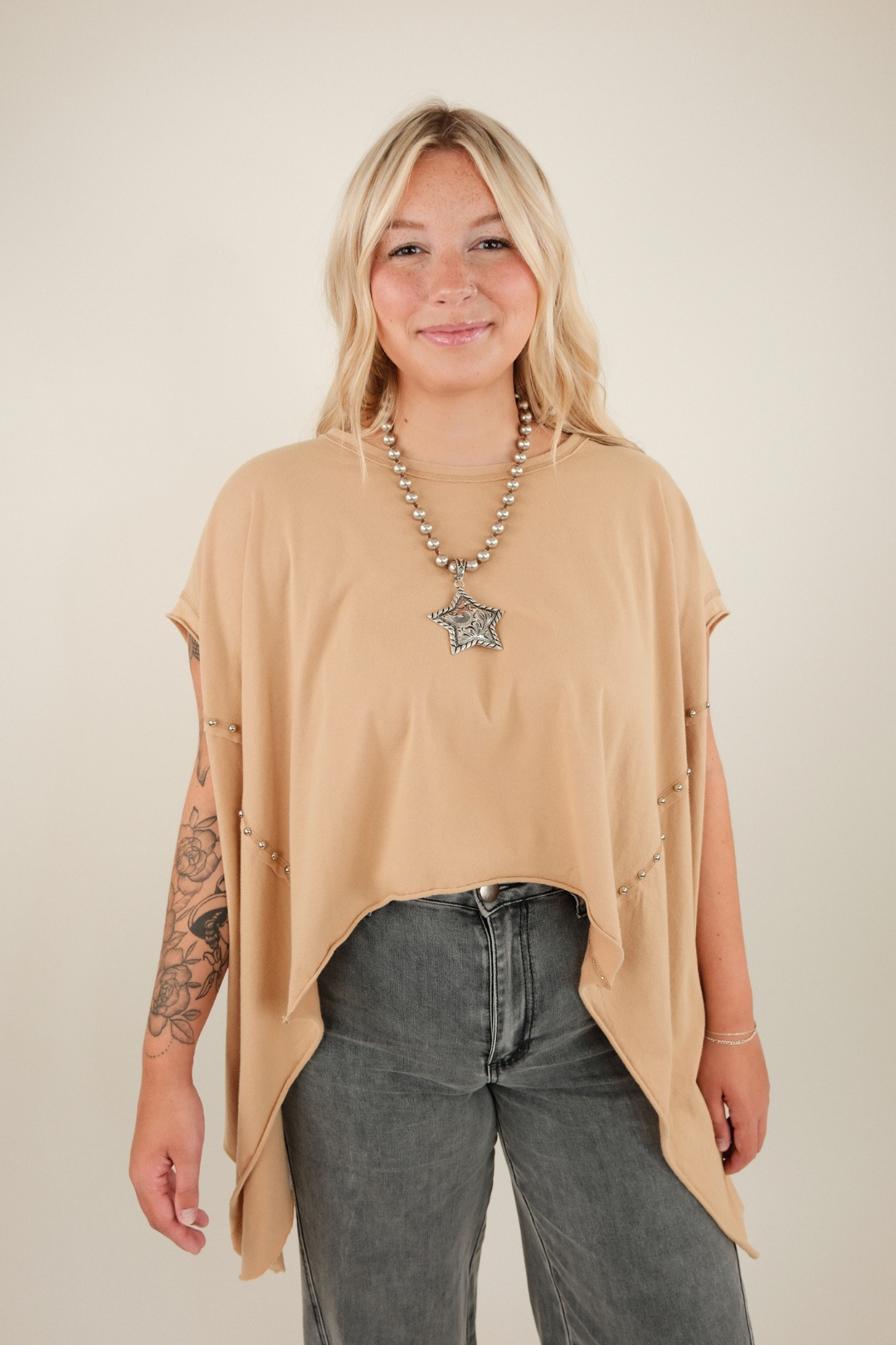 Silver Spur Crop Top - Tan