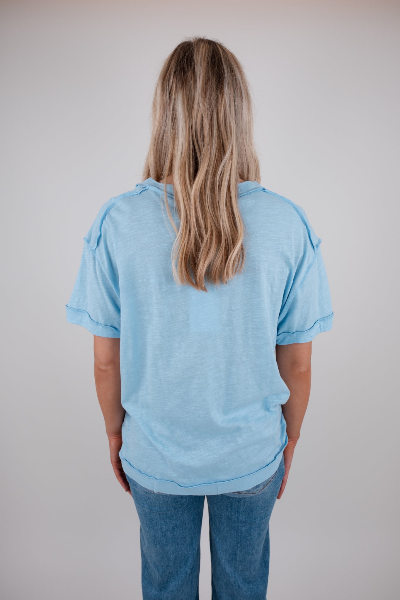 The Essential V-Neck Tee - Light Blue