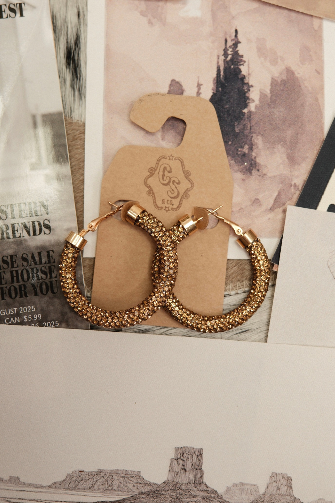 Rhinestone Rodeo Hoop Earrings