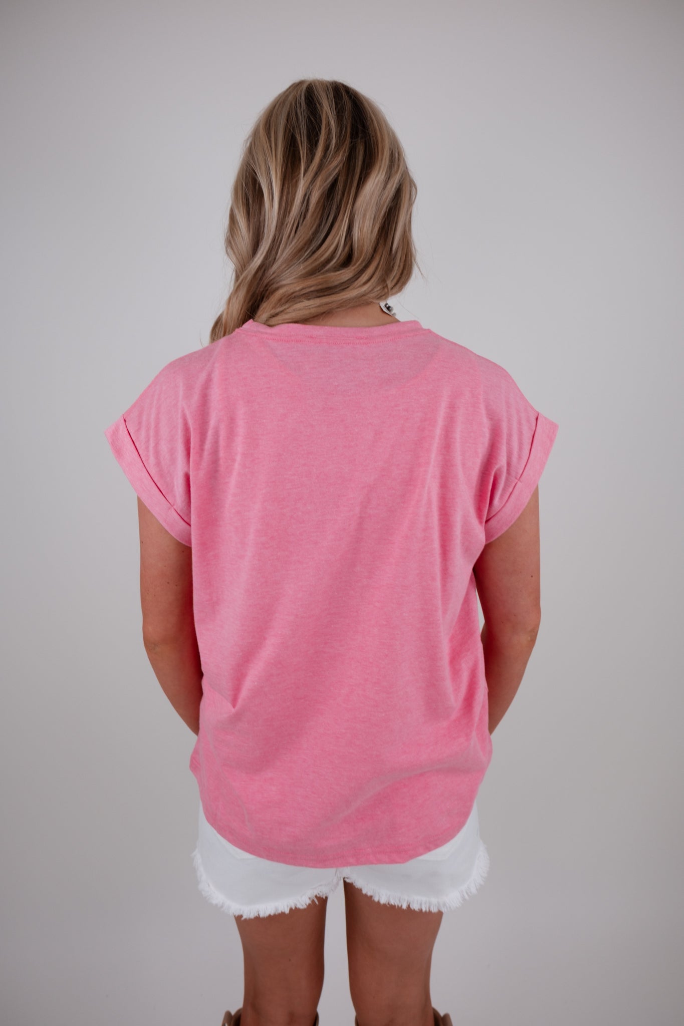 Cowgirl Calm Tee - Heather Hot Pink