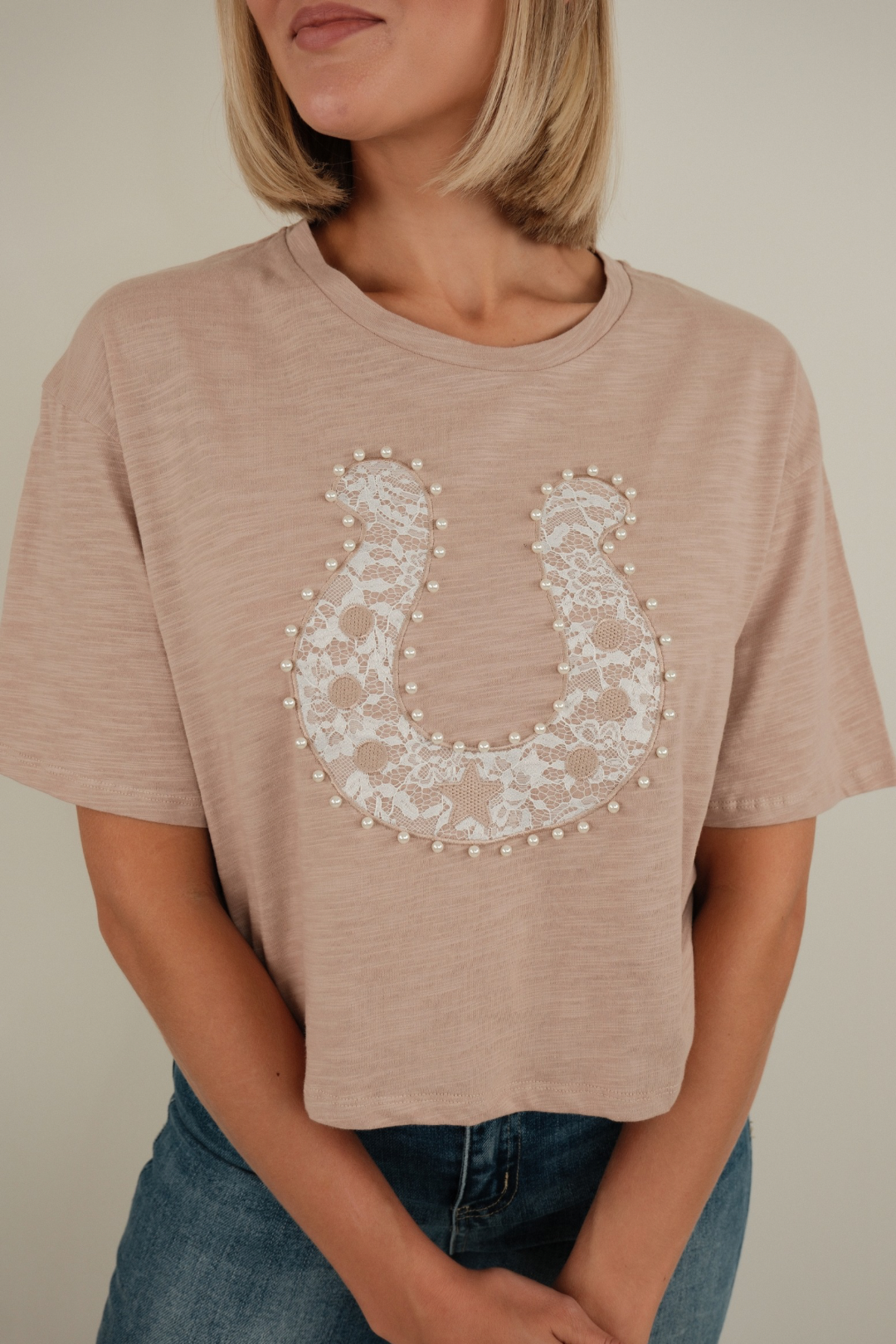 Lucky Lace Cropped Tee