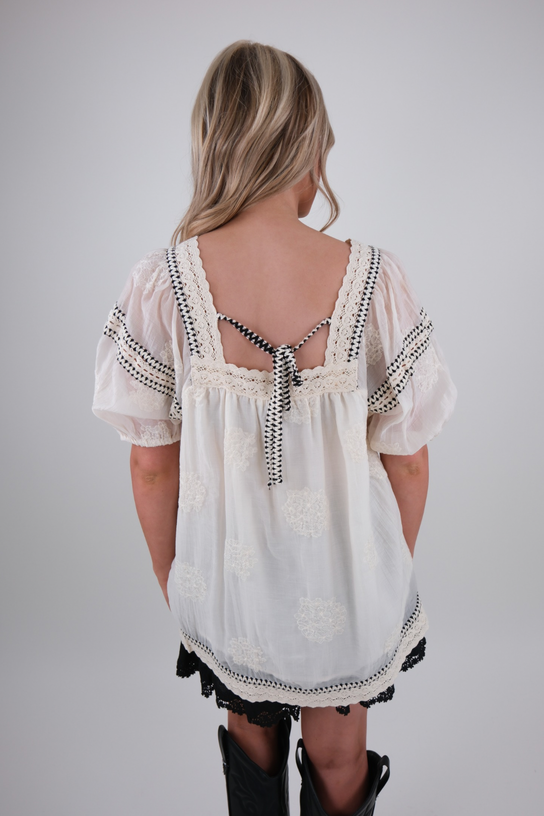 Embroidered Lace Prairie Top