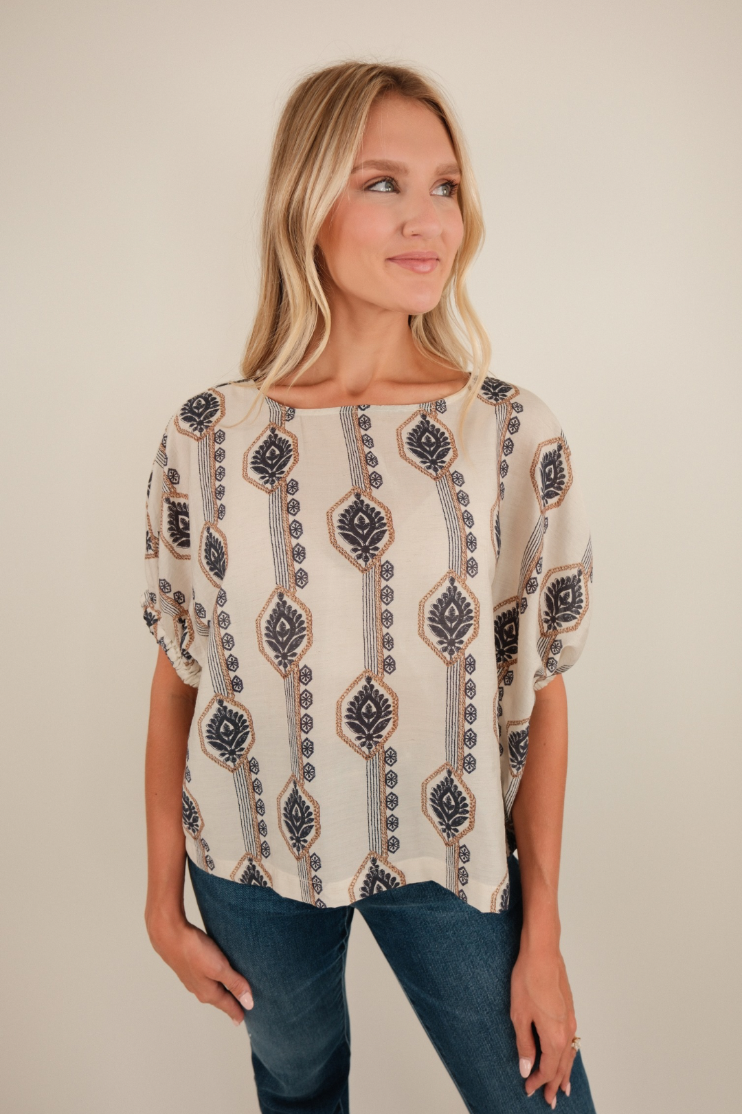 Canyon Bloom Linen Blouse