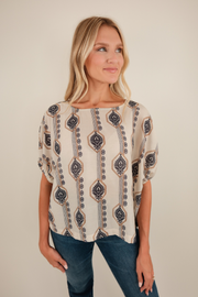 Canyon Bloom Linen Blouse