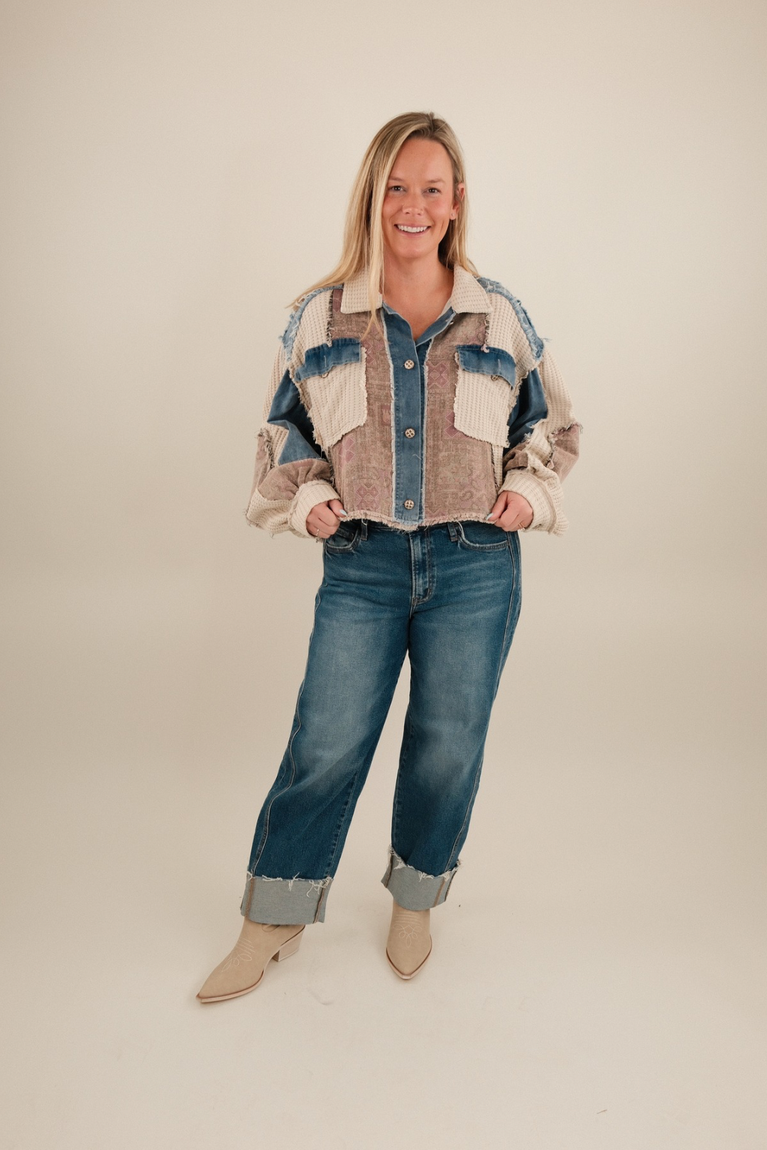Boho Trails Patchwork Shacket