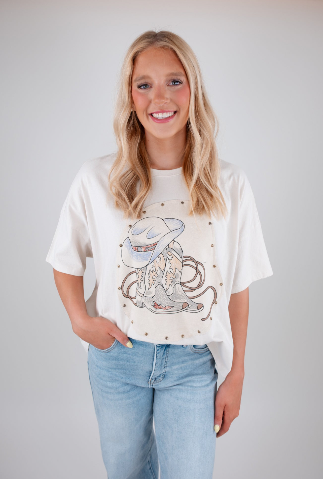 Cowgirl Essentials Graphic Tee - Cream