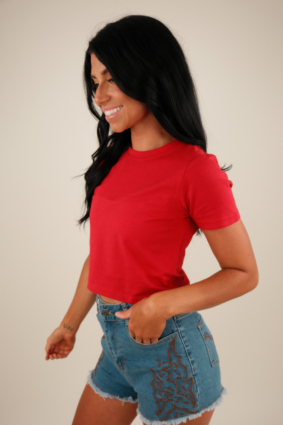 Ranch Base Tee - Ruby
