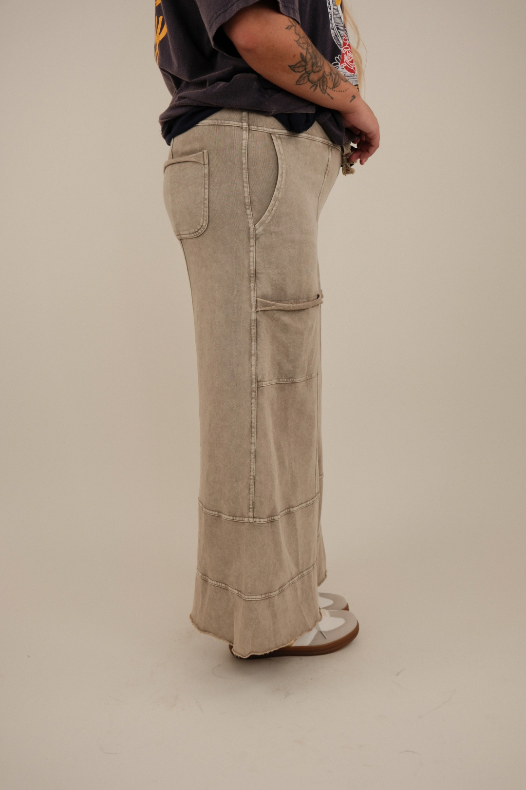 Rolling Stone Wide Leg Terry Pants