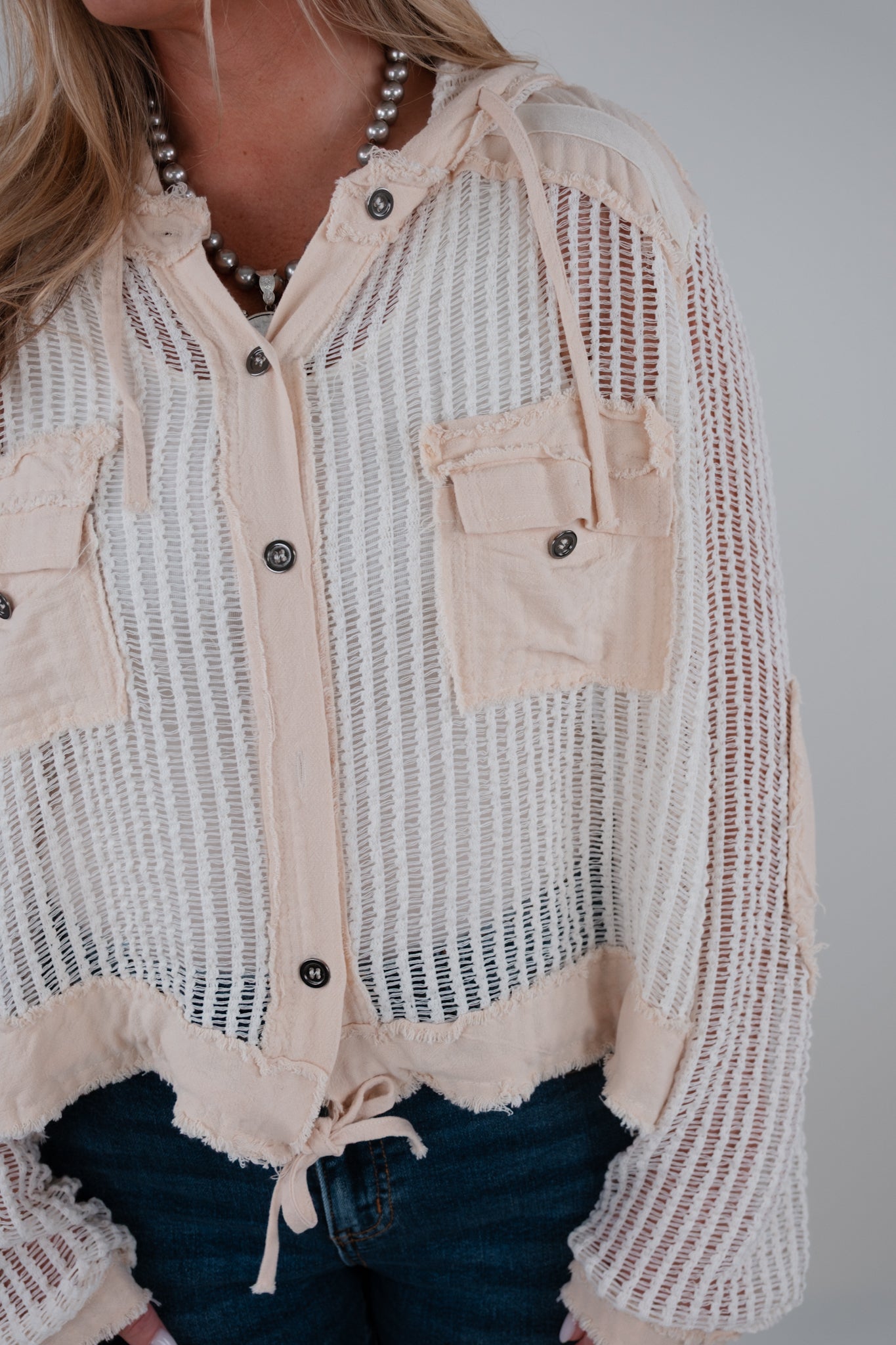 Lightweight Cropped Knit Jacket