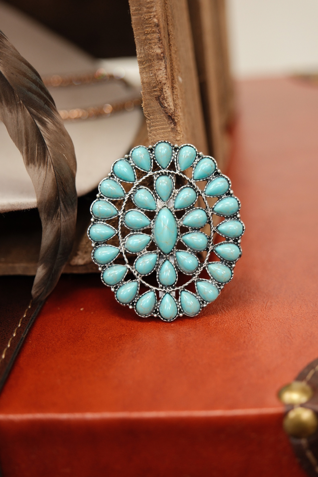 Turquoise Trail Scarf Brooch