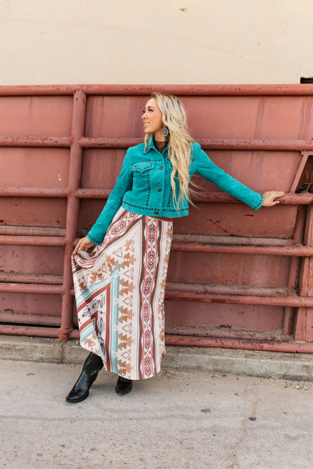 Apache Sky Studded Maxi Skirt