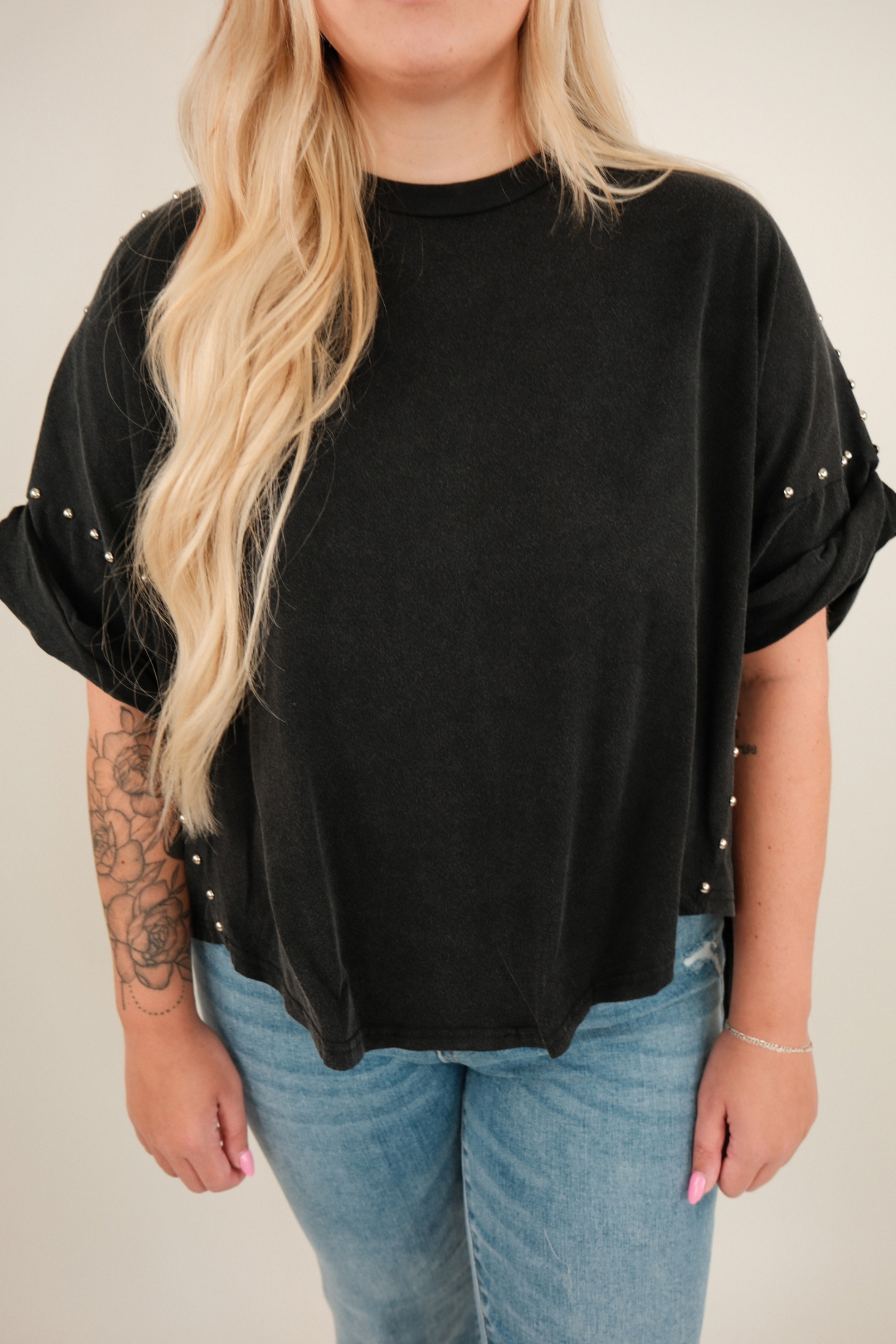 Silver Spur Crop Top - Black