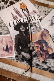 Turquoise Trails Leather Bolo Tie