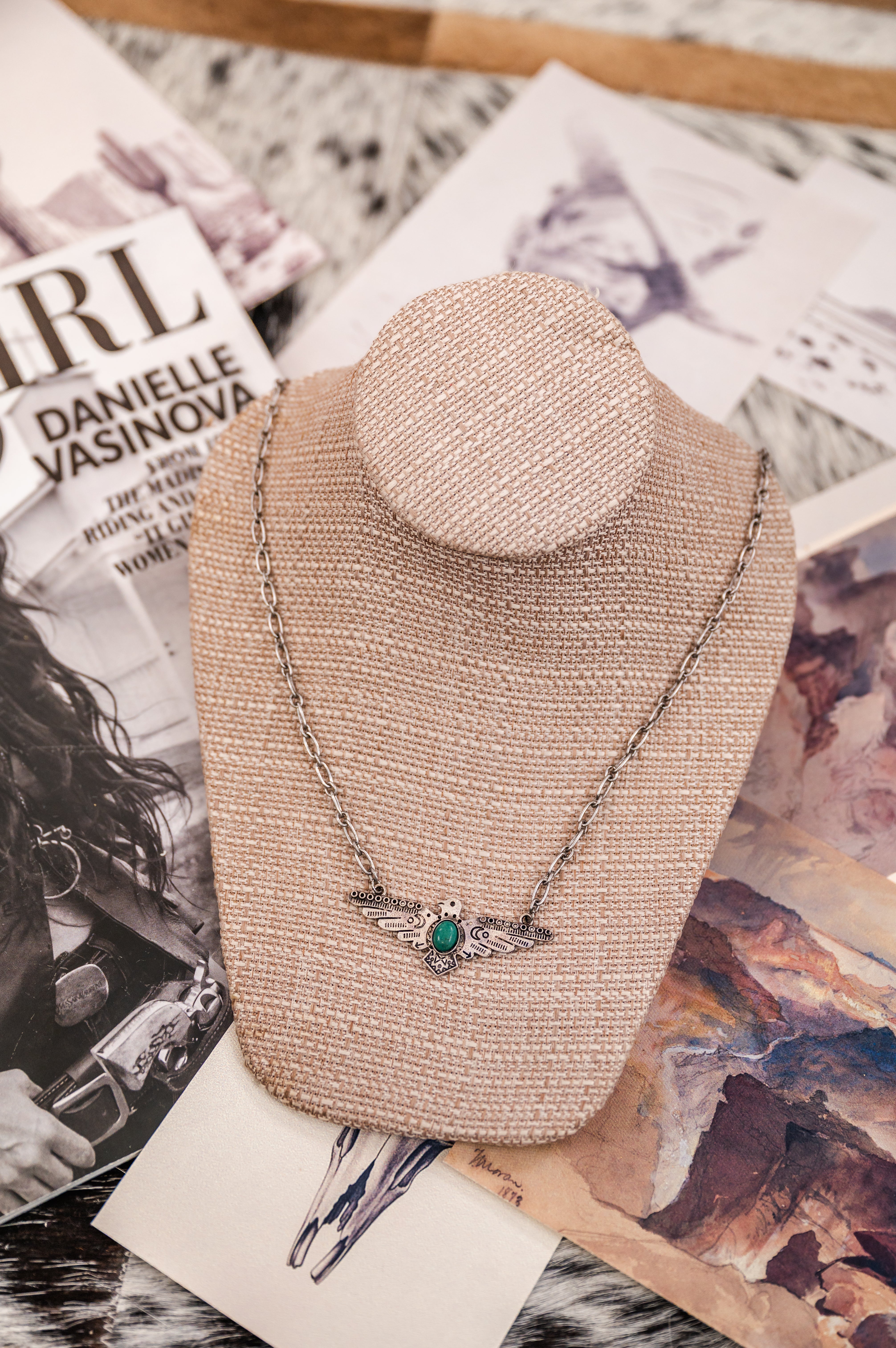 Desert Spirit Bird Pendant Necklace