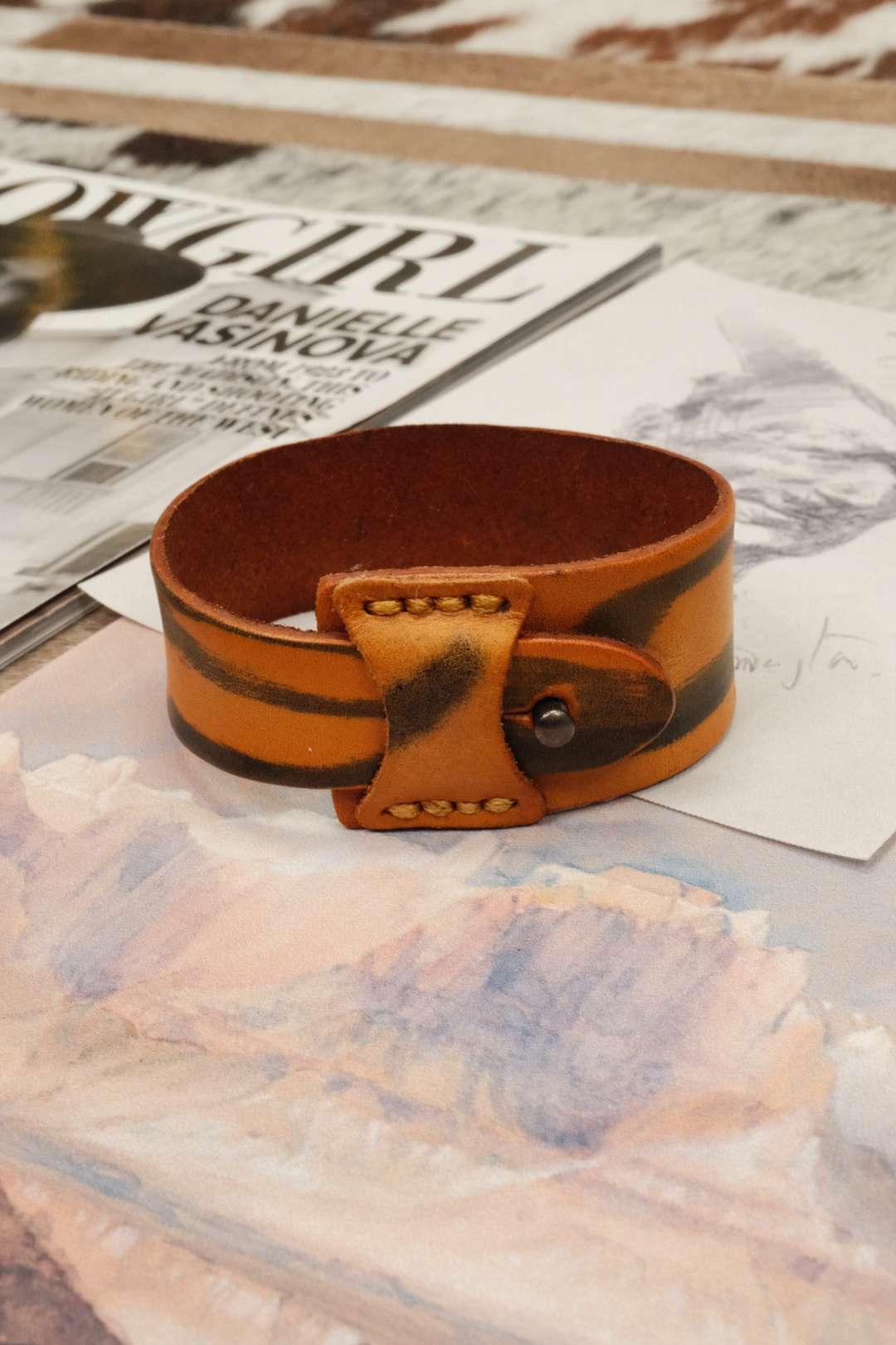 Saddle Strap Leather Wrap Bracelet