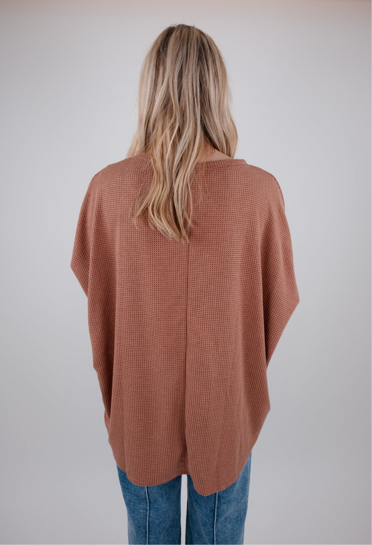Rust Waffle Knit Tee