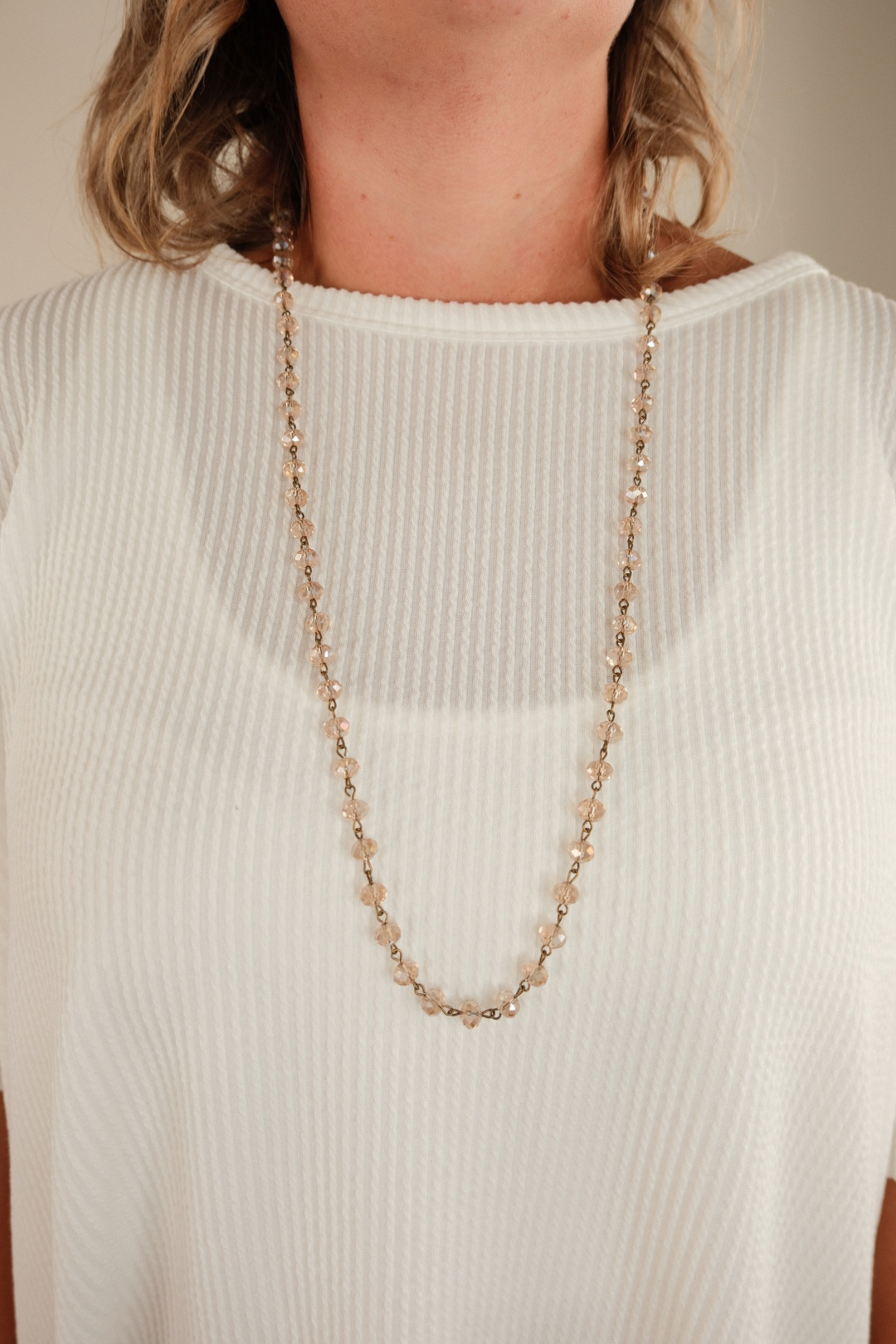 Starlight Strand Necklace - Beige & Gold