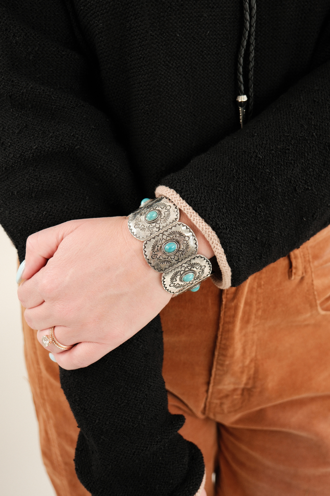 Silver Mesa Turquoise Stretch Bangle
