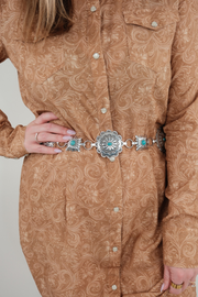 Western Round & Square Concho Link Belt