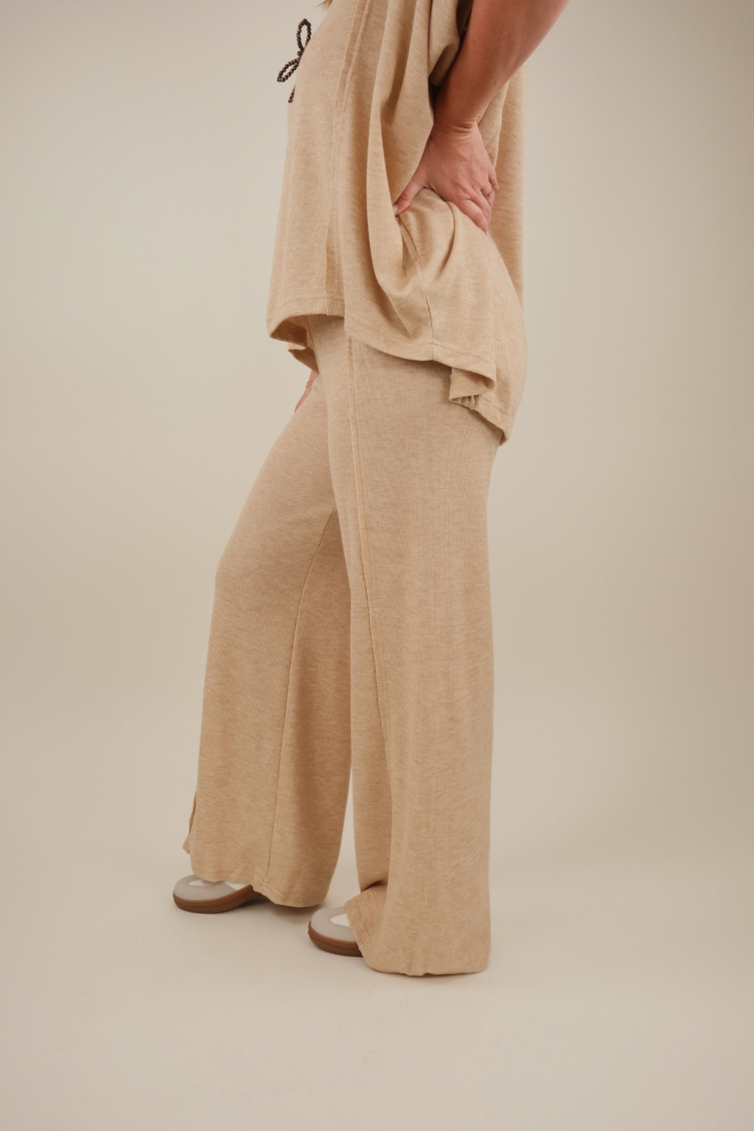 Sagebrush Sands Ribbed Lounge Set - Tan