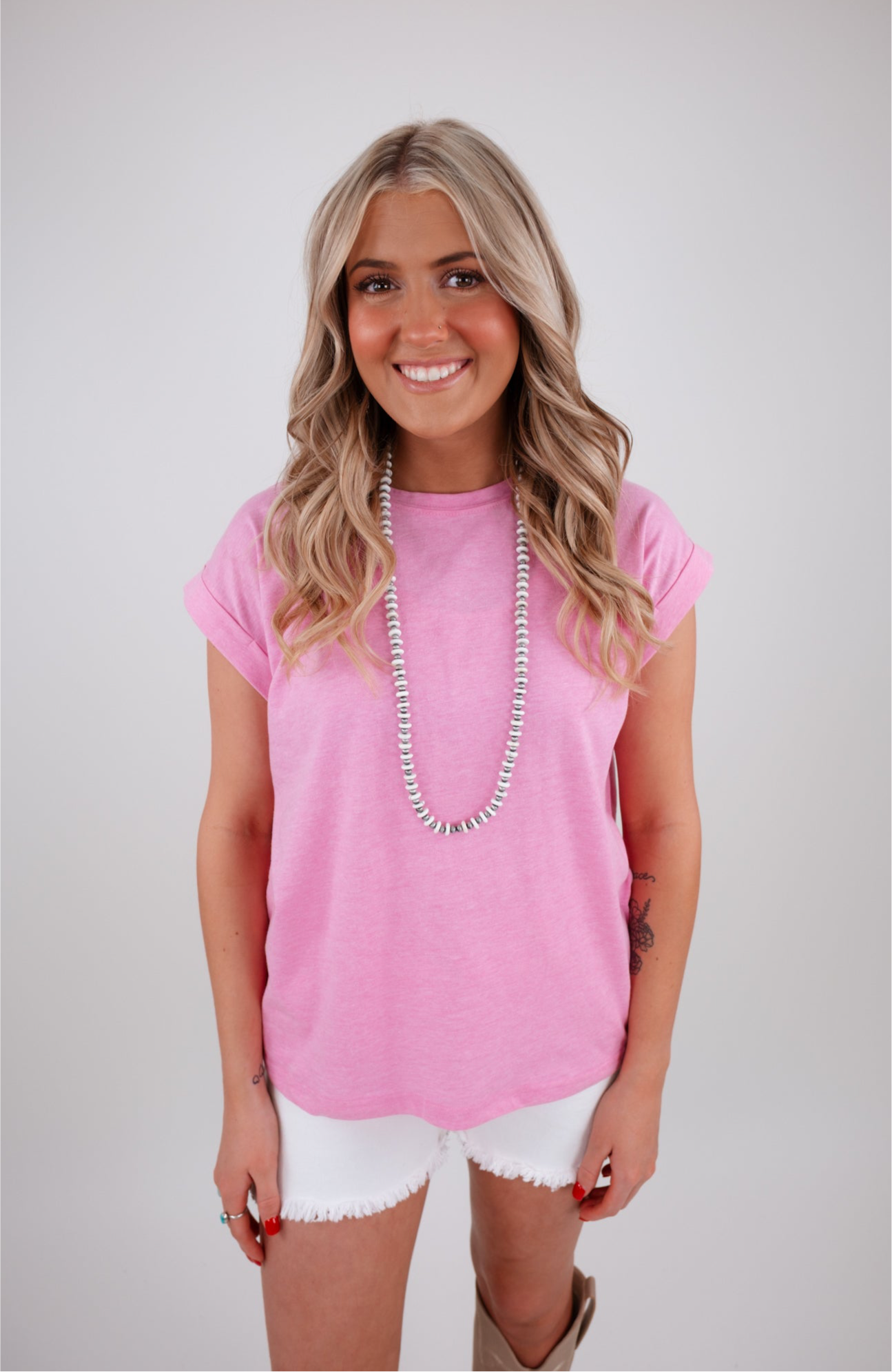 Cowgirl Calm Tee - Heather Fuchsia