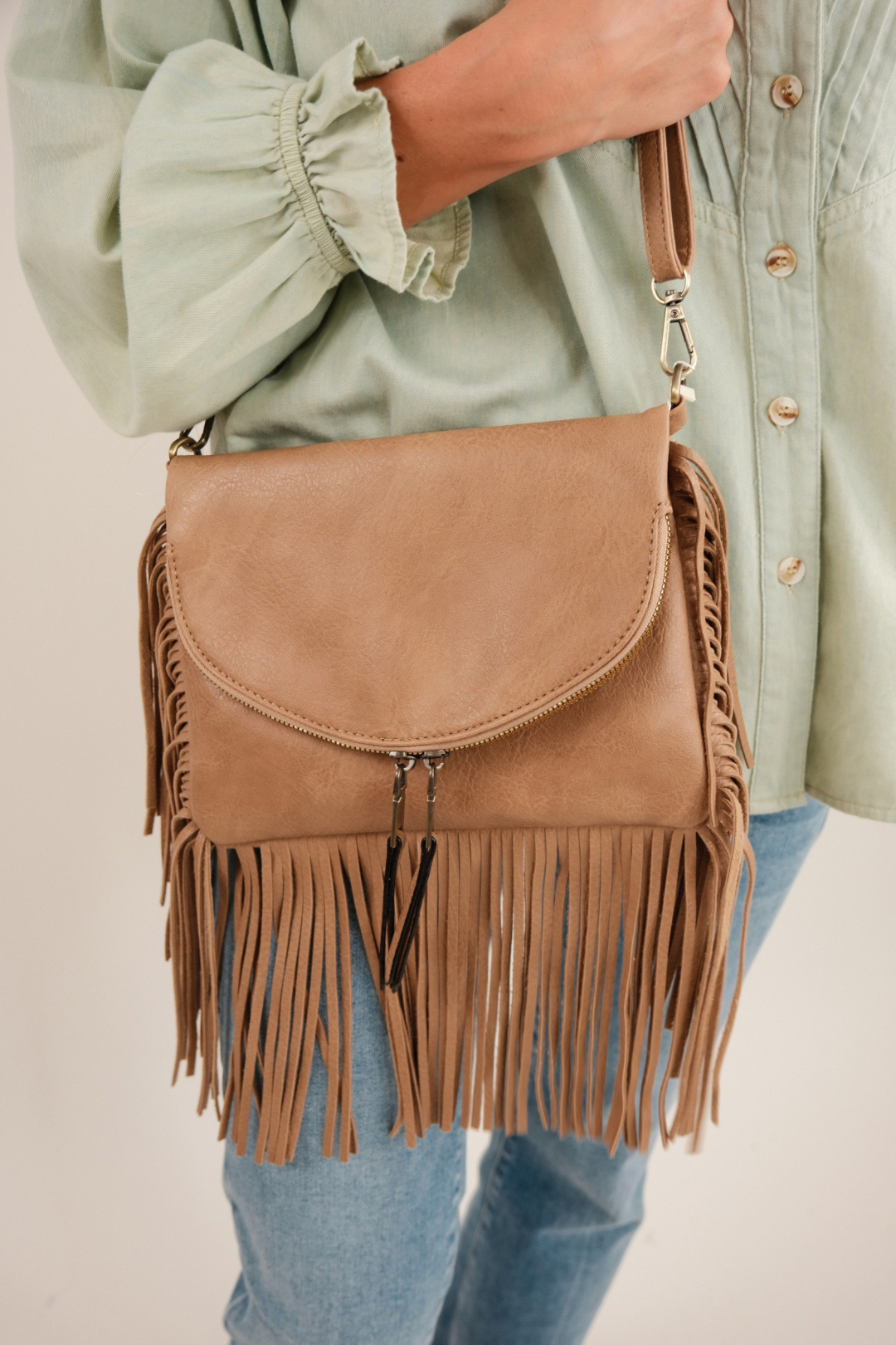 Wild Fringe Crossbody - Brown