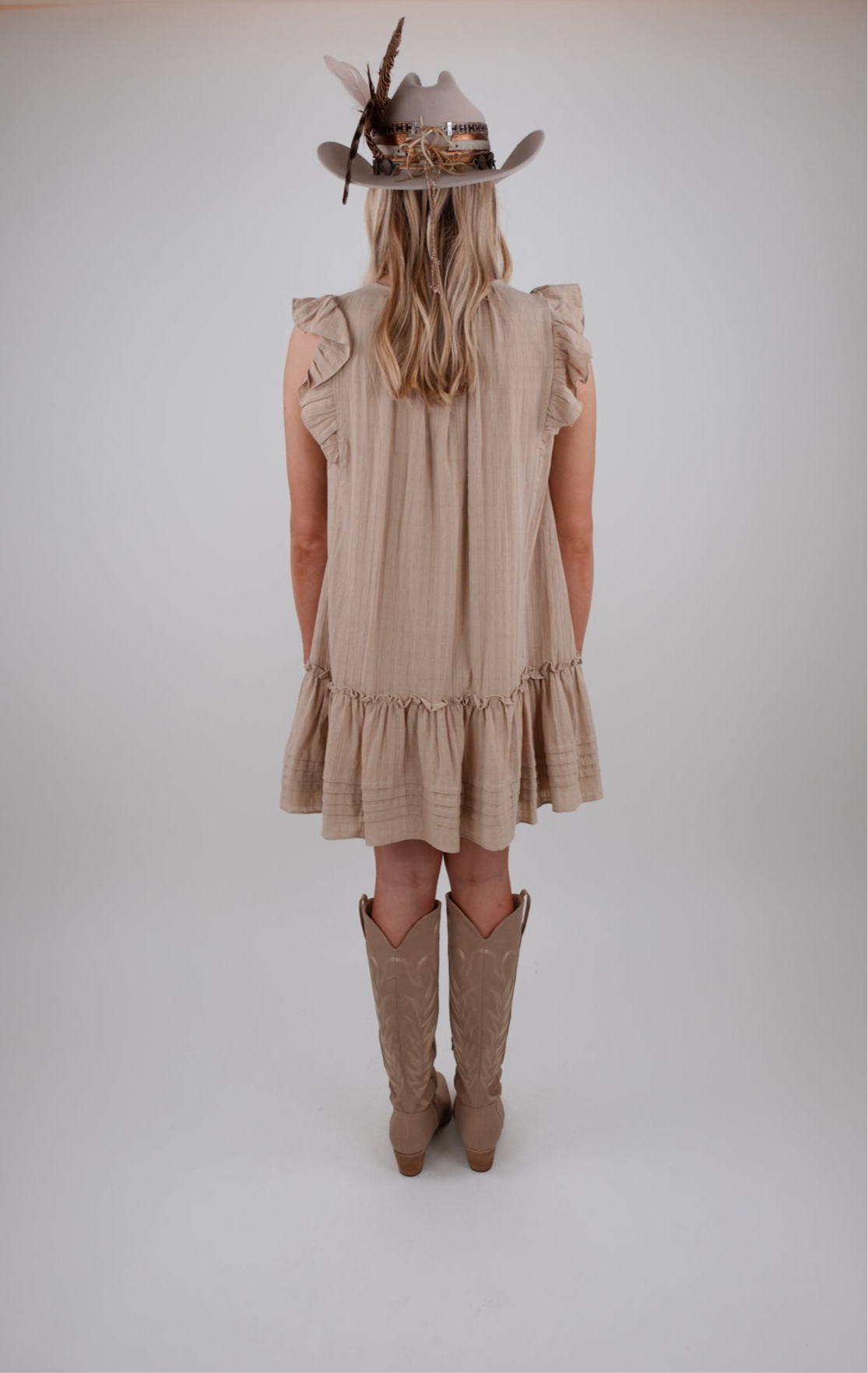 Rustic Charm Ruffle Mini Dress