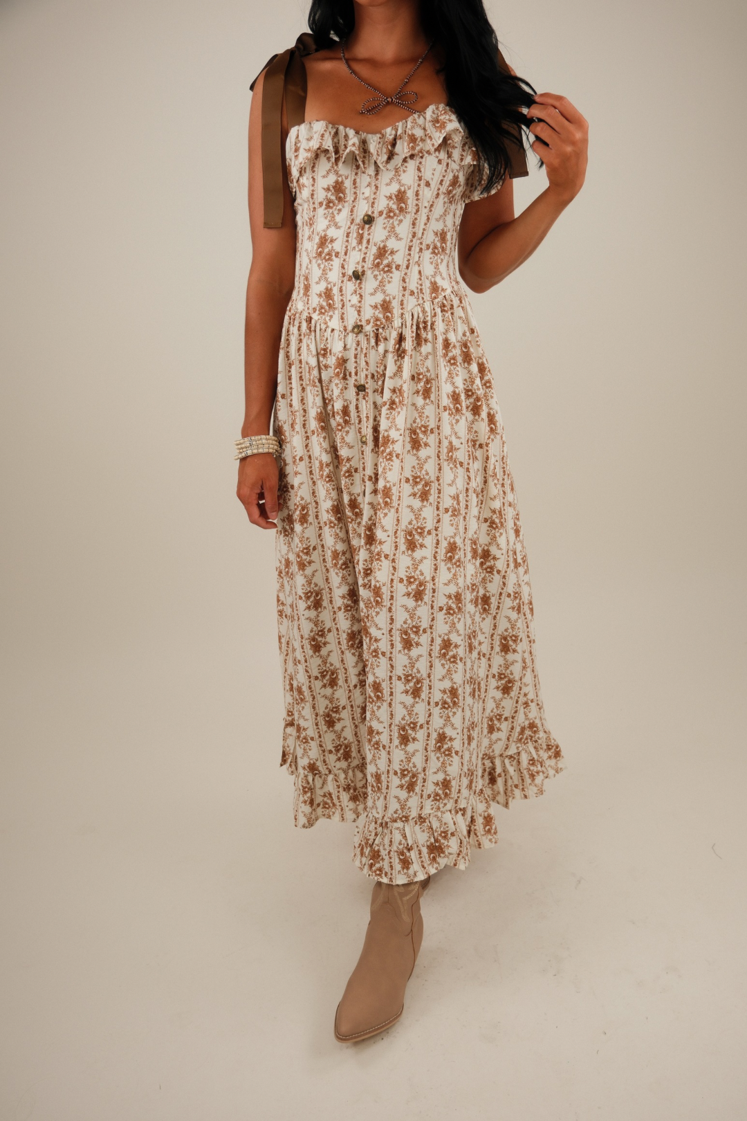 Saddle Rose Ribbon Dress
