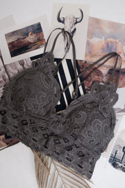 Lace & Lasso Bralette - Grey