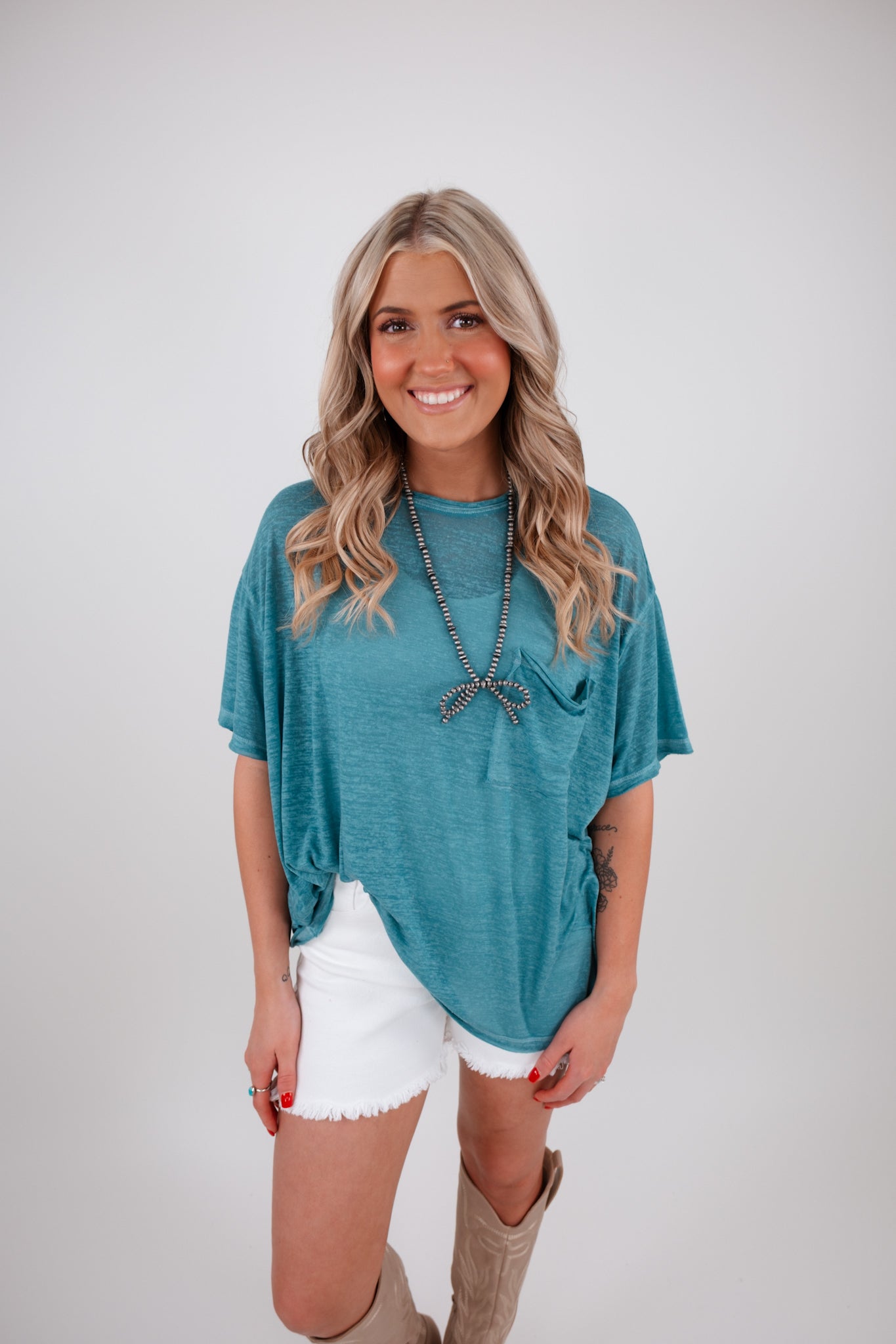 The Easy Rider Tee - Dusty Teal