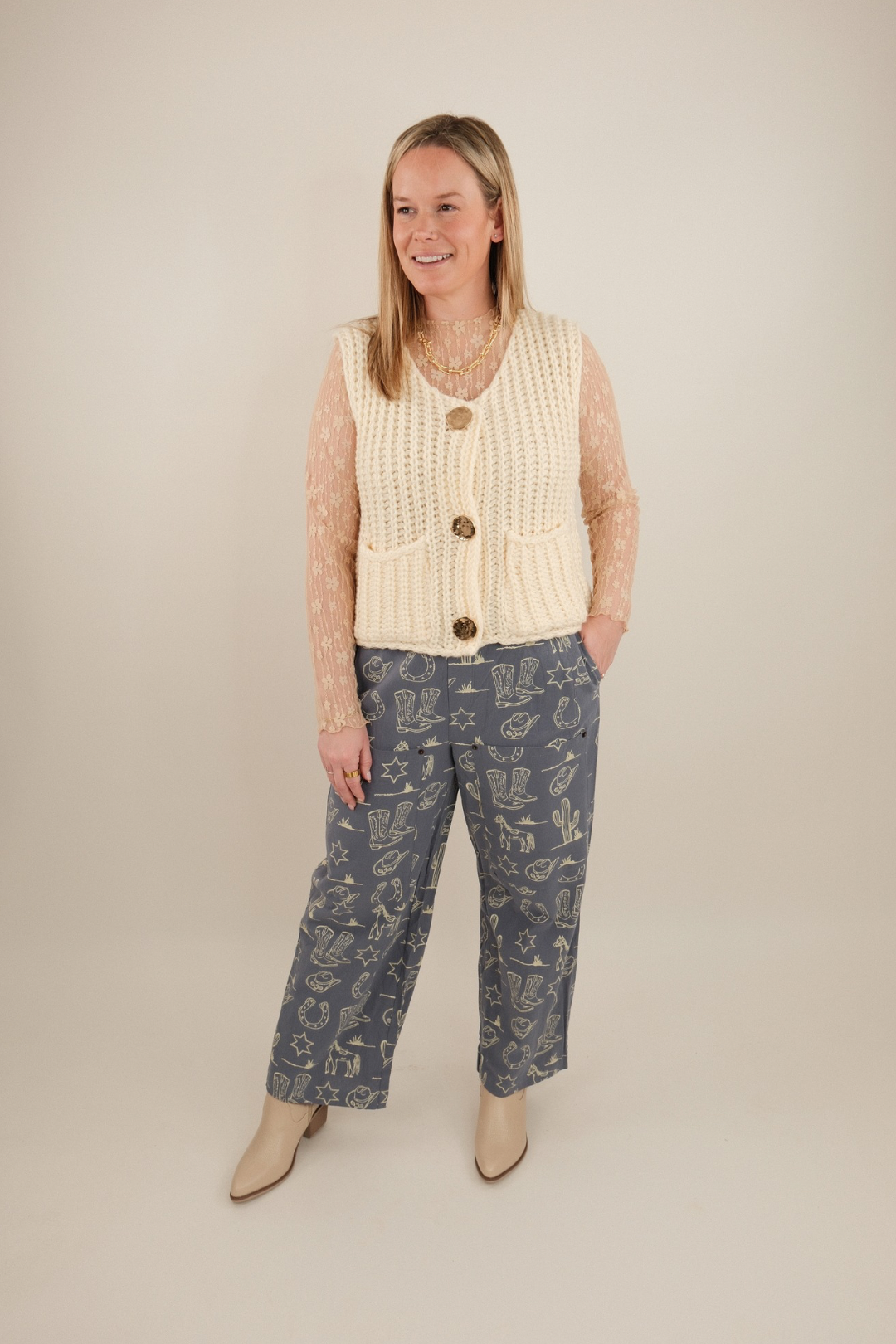 Ranch Rider Stone Wash Wide Leg Pants