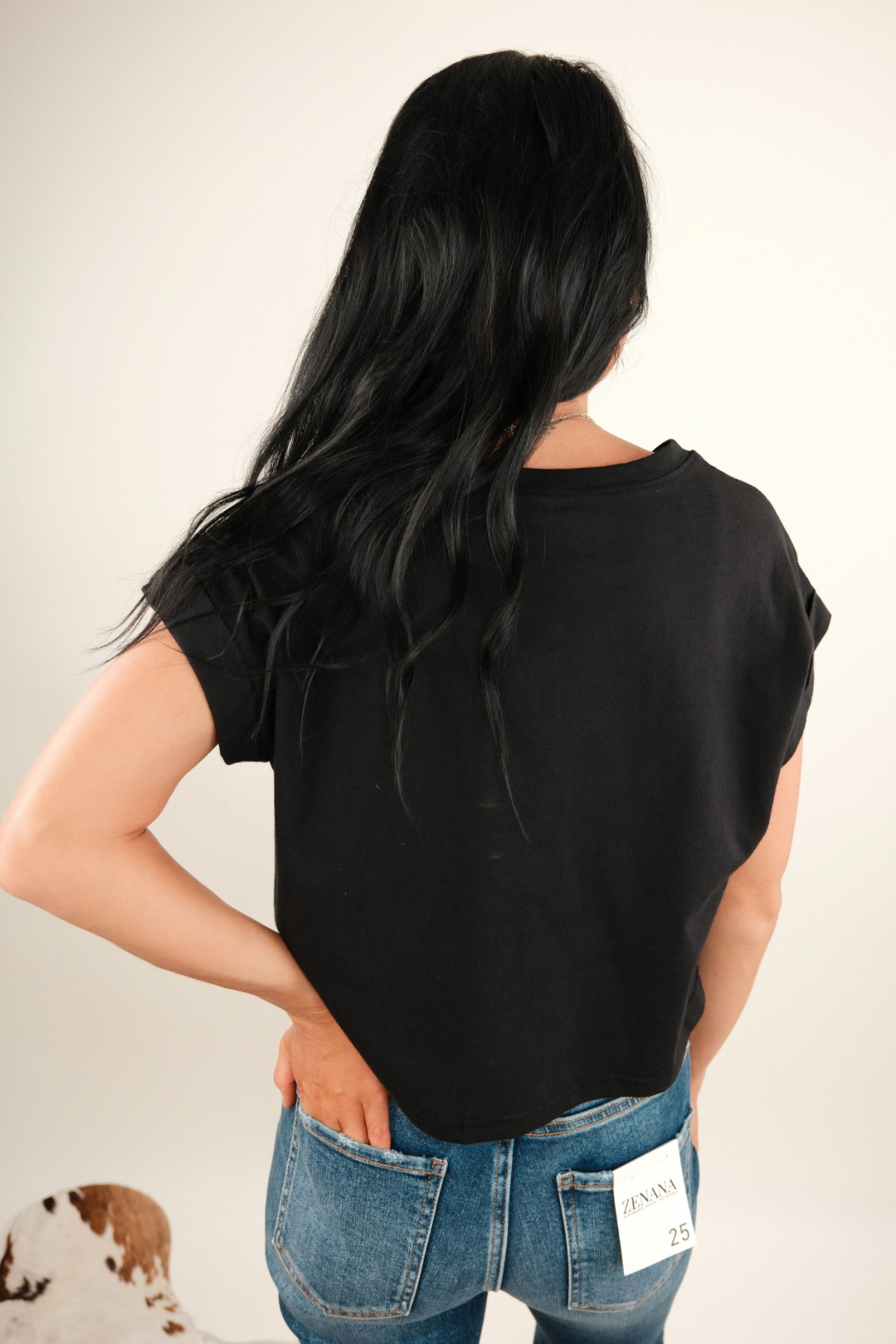 Simply Cropped Basic Tee – Black