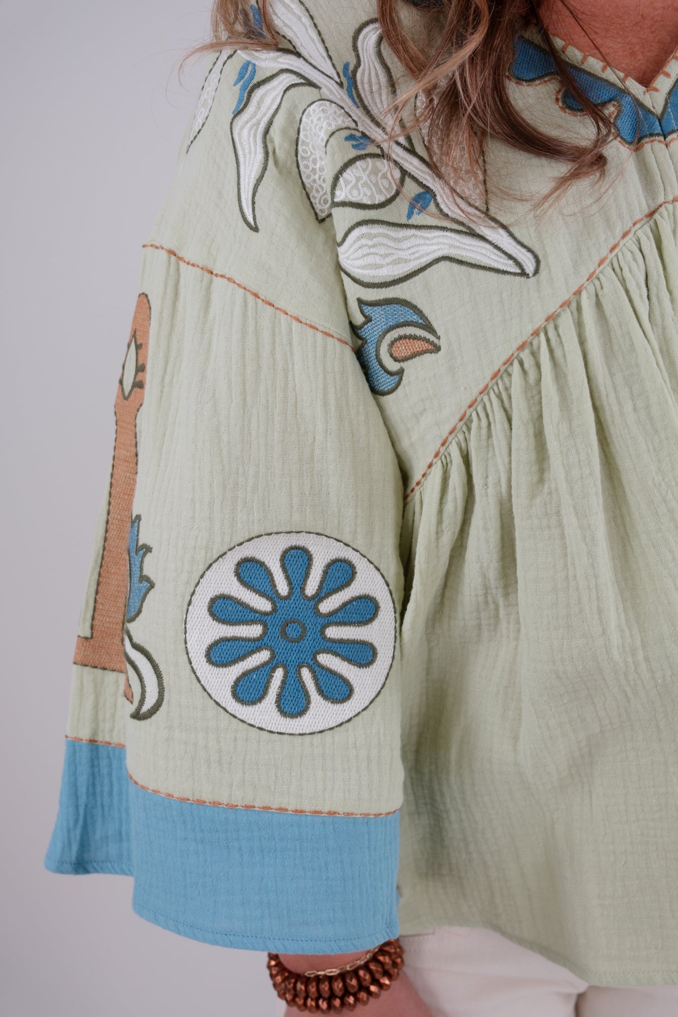 Blue Sky Bell Sleeve Top