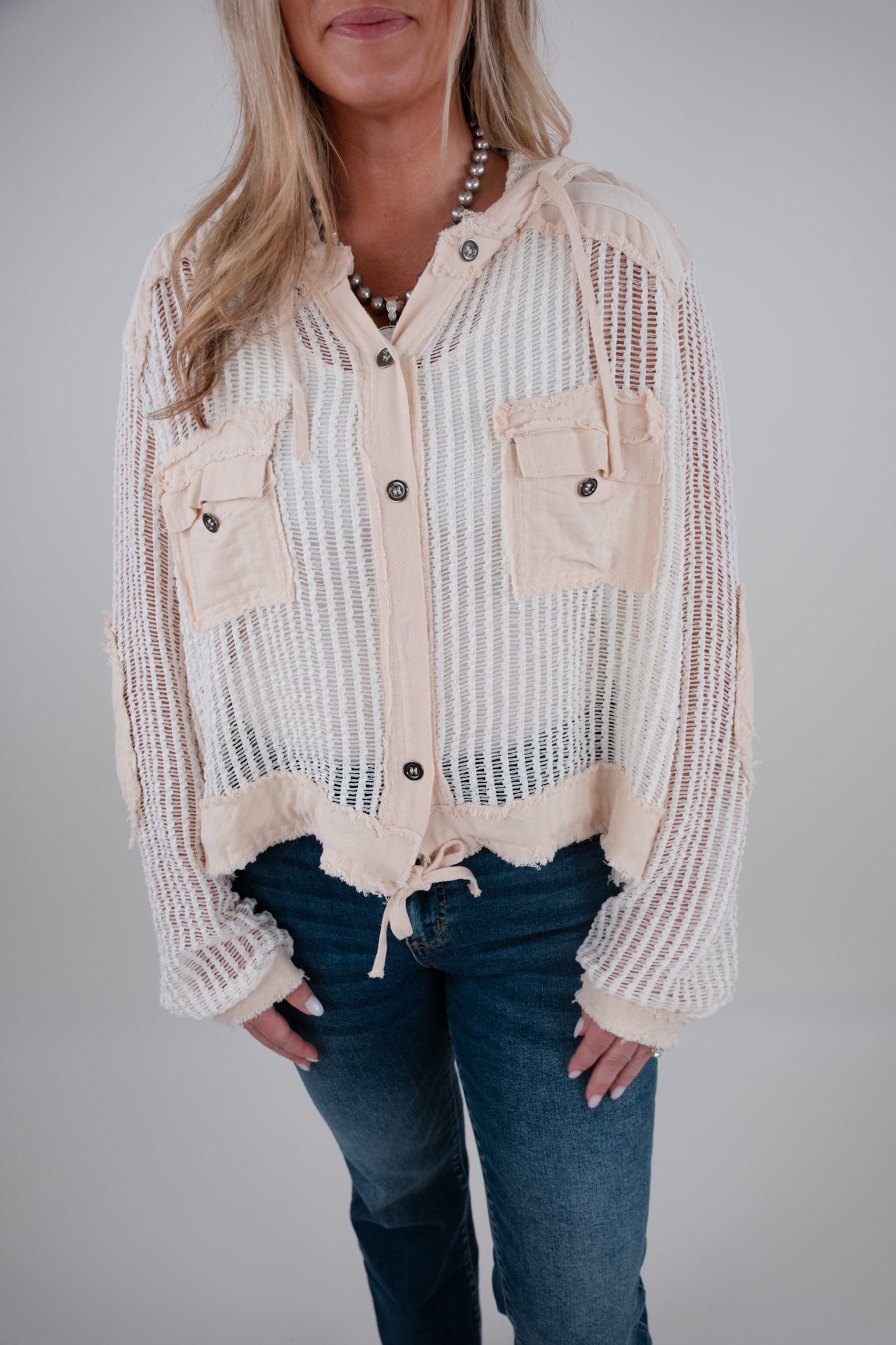 Lightweight Cropped Knit Jacket