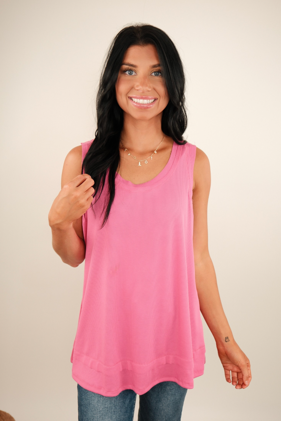 The Western Essentials Ribbed Tank - Pink