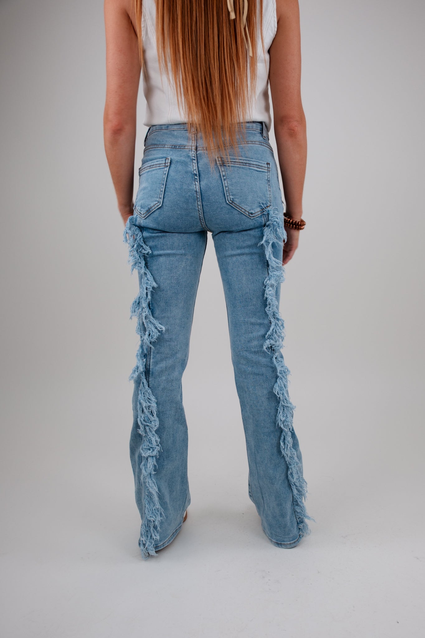 High Ridge Fray Flare Jeans