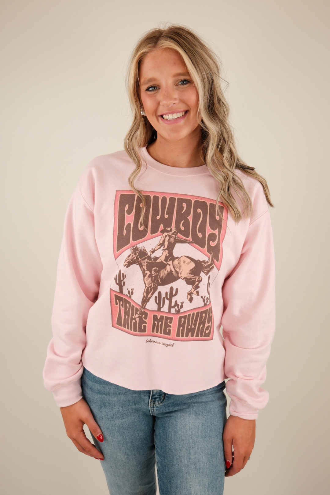 Cowboy Take Me Away Cropped Pullover