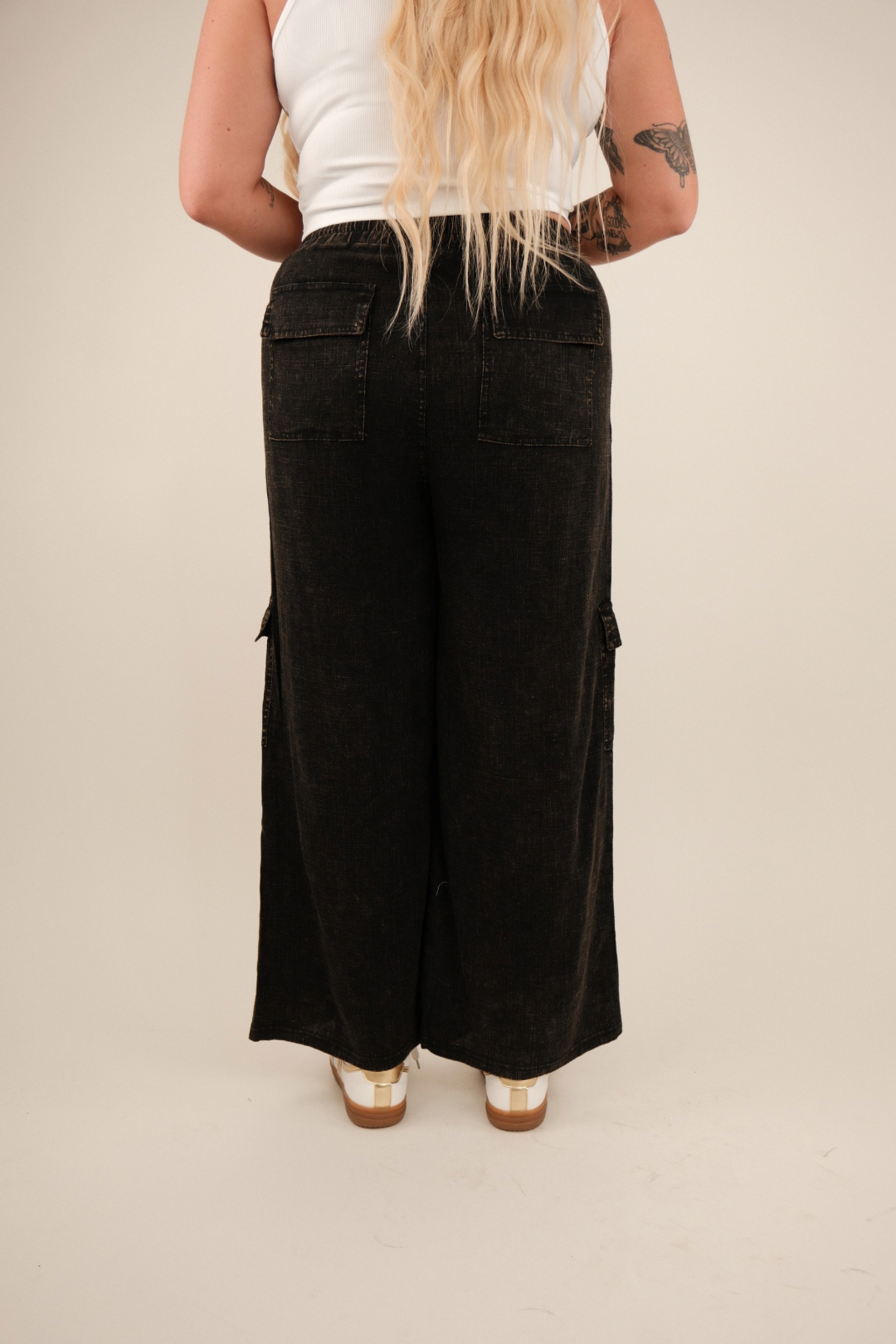 Wanderlight Linen Cargo Pants - Black