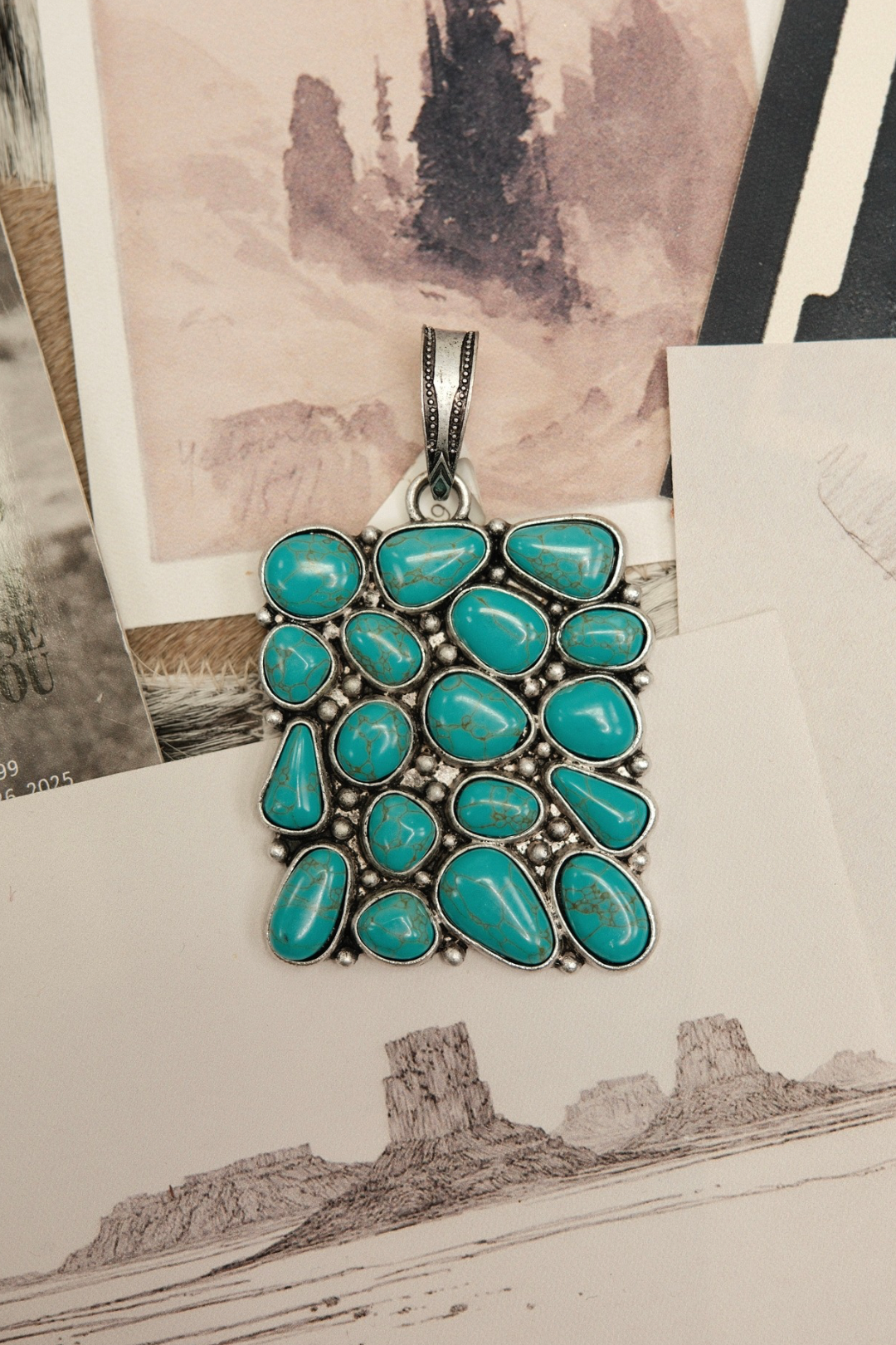 Stone-Studded Rectangle Scarf Slide