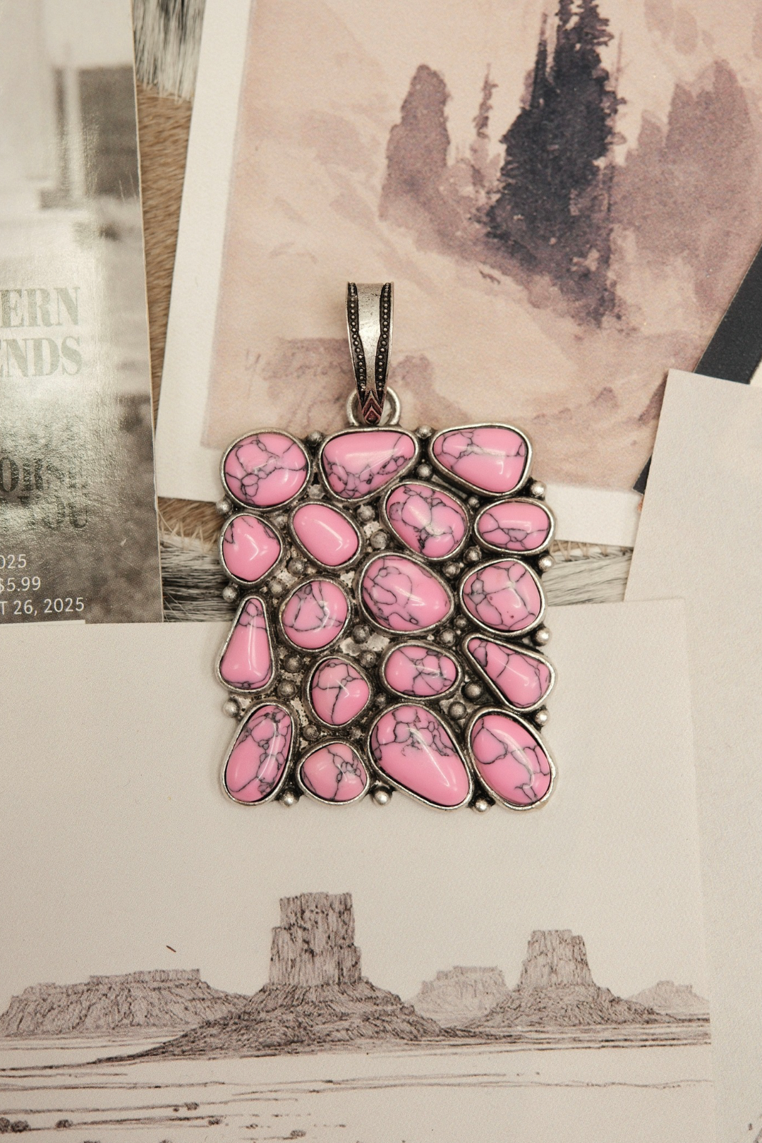 Stone-Studded Rectangle Scarf Slide
